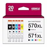 Confezione da 20 cartucce d'inchiostro PGI-570XL CLI-571XL ad alta resa, PGBK/B/C/M/Y di ricambio per Canon 570 571 XL, compatibili con Pixma TS5050 TS5051 MG5700 MG5750 MG5751 MG6850 MG6851 TS6050