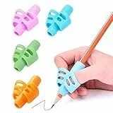 PLABBDPL Impugnature Matita, 4 Pezzi Scrittura Impugnatura per Bambini, Impugnatura Ergonomica Aiuto Scrittura Strumento Correzione Della Postura per Adulti (Verde, Rosa, Blu, Arancione)
