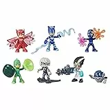 PJ Masks - Super pigiamini, Hero and Villain, set di action figure giocattolo per età prescolare, 7 action figure con 10 accessori, dai 3 anni in su