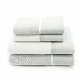 CREOLE Set di asciugamani da bagno, Riga grigio, 4 unità
