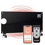 Klarstein Stufa Elettrica Basso Consumo, Stufa Elettrica 2000W, Termoconvettore Smart con Rotelle, Termosifone Elettrico Portatile, Termoconvettore a Parete con Termostato, Stufetta Elettrica per Casa
