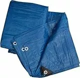 Telo telone in polietilene occhiellato con angoli rinforzati multiuso per coperture antipioggia impermeabile colore blu Gr/Mq 90 (MT 6x10)