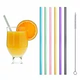 Cannucce in Riutilizzabile,Colorato Cannucce,Cannucce Riutilizzabili Colorate,Silicone Cannucce Riutilizzabile,Cannucce Cocktail,ideali per feste, bibite, frappè, paglia