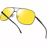 Joopin Occhiali da Guida Notturna Uomini e Donne, Occhiali per la Visione Notturna Quadrata Moda UV400 Occhiali da Sole per Uomo Donna (Giallo)