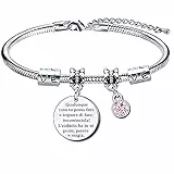 GUOYU Bracciale da Donna con Incisione,Qualunque cosa tu possa fare o sognare di fare, incominciala! L'audacia ha in sè genio, potere e magia. Regalo di Compleanno, Regalo di Laurea (1)