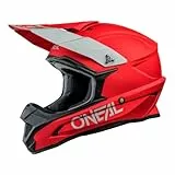 O'NEAL | Casco da motocross | MX Moto | Calotta in ABS, Standard di sicurezza ECE 22.05, Prese d'aria per una ventilazione e un raffreddamento ottimali | Casco 1SRS solido | Adulto | Rosso | Taglia M