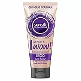 Sunsilk, Trattamento Intensivo 1 Minute Wow, Maschera Capelli Lisci Senza Effetto Crespo, con Olio di Argan, Linea Liscio Perfetto, Districa e Ripara con Azione Ultra-Rapida, 180 ml