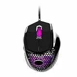 Cooler Master MM720 RGB-LED Claw Grip Wired Gaming Mouse - Ultra Lightweight 49g Honeycomb Shell, 16000 DPI Optical Sensor, 70 Million Click Micro Switches, Smooth Glide PTFE Feet - Glossy Black