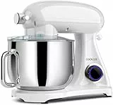 COOKLEE Impastatrice Planetaria 1800W 8L 3 in 1 Robot da cucina Guscio di metallo Professionale Multifunzione Impastatrice con Gancio per Impastare, Ciotola, Racchetta, Frusta e Coperchio