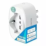 Meross Presa WiFi Italiana, Presa Smart con Monitoraggio Energia, Presa Intelligente Compatibile con Apple HomeKit, Alexa e Google Home, Funzione Timer, Controllo Remoto, 3840W, 16A, 2,4GHz, 1 Pezzo