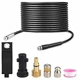 EAWONGEE 15M Kit di Pulizia per Tubi di Scarico con Ugello a Getto E ugello Rotante per Karcher Karcher K2 K3 K4 K5 K6 K7 Serie e Lavor Idropulitrice, 180 Bar
