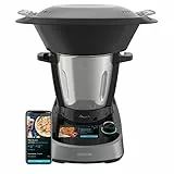 Cecotec Robot da cucina multifunzione Mambo Touch. 1600 W, 37 funzioni, schermo tattile TFT da 5' con ricettario integrato, capacità 3,3 litri, APP, Bilancia e brocca in acciaio inox