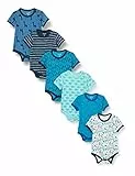 Care Body Neonato Maniche Corte, Unisex - Bimbi 0-24, Pacco da 6, Dress Blues (772), 98