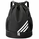 Funmo Zaino Sacca Sportiva, per Palestra con Coulisse, Borsa Impermeabile, per Basket, Secco-bagnato Separato per Calcio, per Viaggio Escursionismo Nuoto Scuola