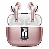X08 Cuffie Bluetooth,Cuffie Wireless Ipx7 Impermeabili In Ear Con Microfono E Custodia Di Ricarica,40 Ore Di Riproduzione Auricolari Bluetooth Sport(Oro Rosa)