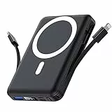 Yiisonger Magsafe Powerbank 10000mAh, Caricatore Portatile Magnetico Wireless 22,5W, Ricarica Rapida con Display LED e cavo di Ricarica USB-C/Lighting per iPhone 15/14/13/12 Pro/Pro Max/Mini/Plus