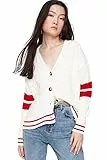 Trendyol Cardigan Donna Oversize Standard con Scollo a V Maglione, Ecru, S