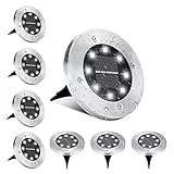 BrizLabs Luci Solari Giardino Esterno, 8 LEDs Luce Sepolta Lampada Solare da Esterno Faretti Led Solari Impermeabile Luci Terra Giardino per Prato Vialetto Scala Paesaggio, Bianco Freddo 8 Pezzi