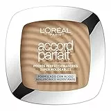 L'Oréal Paris Cipria Uniformante e Fissante, Per Tutti i Tipi di Pelle, Pelle Setosa e Risultato Naturale, Arricchita con Pigmenti Minerali e Acido Ialuronico, Accord Parfait, 3D Beige Doré