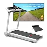 YM Tapis Roulant Elettrico Pieghevole, Inclinazione, APP Interattive Kinomap Zwift Bitgym, Ampia Superfice, Sensori Cardio, Salvaspazio 12 Programmi, NEXT 4000 Your Move BIANCO