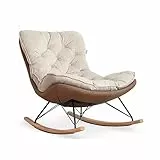 Divani per Soggiorno Sedia a dondolo moderna Nordic Light Luxury Single Sofa Chair Home Living Balcone Sedia for il tempo libero Sedia da riposo for negozio di abbigliamento Divano per Home Theater (