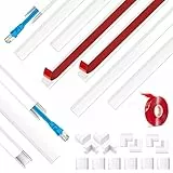 Mini Copricavo Canalina del Cavo Kit Passacavi Bianco Canalina Verniciabile per Nascondere un Singolo Cavo, 40 * 1.5 * 0.9 cm