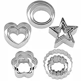 Annhao Formine per Biscotti, 15 Pezzi Coppapasta Acciaio Inox Stampini Biscotti DIY Forme Biscotti Cuore Fiore Tondi Stella ecc, Stampo Biscotti per Preparare frollini, Pasticcini, Biscotti