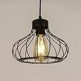 Seamoon Lampada a Sospensione Vintage Industriale E27 Vintage Industriale Sospensione Lampada Gabbia Lampada a Soffitto in Metallo Retrò lampadario a Sospensione Soffitto Gabbia Lampadario in Ferro
