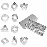 SCHYIDA 30 Stampini Biscotti Formine Biscotti Acciaio Inox Stampi per Dolci Formine per Biscotti Fai Da Te Cuore Stelle Cerchi Fiori per Preparare Pasticcini, Frollini, Caramelle con Scatola di Ferro