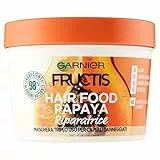 Garnier Hair Food Maschera Riparatrice 3 in 1 con Formula Vegana per Capelli Danneggiati, Papaya, 390 ml, Confezione da 1