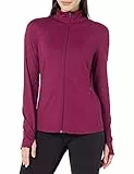 Amazon Essentials Giacca con Zip a Tutta Lunghezza Elasticizzata Tecnica Spazzolata (Taglie Forti Disponibili) Donna, Prugna, XXL Plus