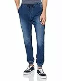 Urban Classics Knitted Denim Jogpants Jeans, Blu (Blue Washed), S Uomo