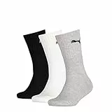 PUMA CREW SOCK, Calzini, Unisex - Bambini e ragazzi, Grigio (Grey/White/Black), 35-38
