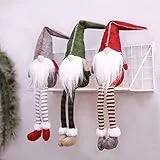 Boseago 3 Pezzi Gnomi Natalizi Bambola di Peluche 50x11cm Ornamenti di Natale Gnomo con Cappello di Natale,Fatto a Mano Decorazioni Natalizie per Casa,Ristoranti