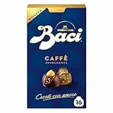 BACI PERUGINA Caffè Cioccolatini Fondenti ripieni al Gianduia ed al gusto di Caffè, Scatola 200g