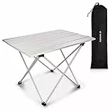 Navaris Tavolo Pieghevole in Alluminio - Tavolino Portatile Ripiegabile con Borsa da Trasporto 1,24kg da Esterno Spiaggia Giardino Campeggio Balcone