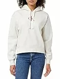 Calvin Klein Jeans Gradient CK Felpa con Cappuccio Felpe, Ivory, S Donna