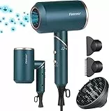 Flintronic Asciugacapelli 2000W Potente, Phon per Capelli, Professionale Ioni Con Maniglia pieghevole, 3 Di Temperatura, Pulsante Di Raffreddamento Indipendente(3 Diffusore e 3 pettini)