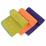 VIVOTE Asciugamani da palestra in microfibra per sport, fitness, allenamento, super assorbenti, confezione da 33 x 74 cm (viola+arancione+giallo-verde)
