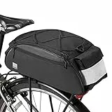 UBORSE Borsa Posteriore Cremagliera per Bicicletta, Borsa Bagagli per Bici Portapacchi Grande capacità, Borsa da Viaggio Multifunzionale Riflettenti (Nero-3)