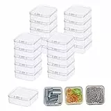 Toulifly Scatole Plastica Trasparente, Quadrato Mini Scatola, Contenitori Piccoli Vasetti, 20 Pezzi contenitori quadrati in plastica, per Piccoli Oggetti e Altri Progetti Artigianali (5,5 x 5,5 cm)