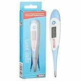 Gima - Termometro Digitale Flexi Jumbo, °C, Scatola Appendibile, Punta Flessibile, Impermeabile, con Allarme Febbre, per Adulti e Bambini.