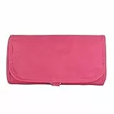 OUNONA Beauty Organizer Portatile Pieghevole per Cosmetici Cosmetici, Borsa Organizer Multifunzione con Gancio (Rosy)