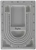 Rayher 8902900 - Piatto di design per perline, 23 x 33 cm, in plastica, con motivo floccato grigio