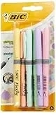 BIC - Highlighter Grip, evidenziatori con punta smussata regolabile, colori assortiti, confezione da 6