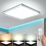 EASY EAGLE Plafoniera LED Dimmerabile Con Telecomando, 36W Lampada da Soffitto Moderna 3000-6500K IP44 3240LM Quadrata Pannello Luce per Camera Cucina Soggiorno Ø30 Bianco
