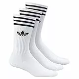 Adidas Solid Crew 3 Pezzi Calze, Uomo, Bianco (White/Black), 43-46