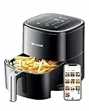 Proscenic T22 Friggitrice ad Aria, 5L Air Fryer Controllo con App & Alexa e Display LED Toccabile,11 Programmi Preimpostati，Rumore Basso，Senza BPA e PFOA per Patatine Fritte/Pizza