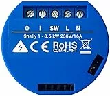 SHELLYITALIA Shelly 1 V3 One - con Assistenza Dedicata Garanzia Italia - Relè Wireless, WiFi automazione domestica Smart WiFi Relè Switch, WiFi Alexa, Google Home