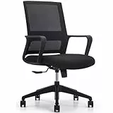 ZIK Sedia da Ufficio Ergonomica da Scrivania, Girevole e Regolabile, Supporto Lombare – 45x51x94/100h (Black)